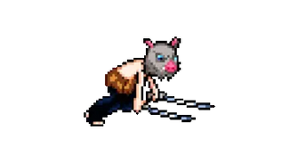 Demon Slayer Inosuke Running Pixel