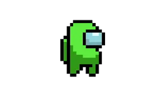 Among Us Green Character Run Pixel