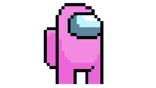 Among Us Pink Character Dance Pixel