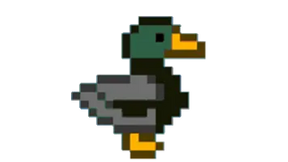 Cute Pixel Mallard Duck Walking