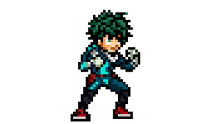 My Hero Academia Izuku Midoriya Deku Battle Stance Pixel