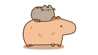 Pusheen Riding a Capybara