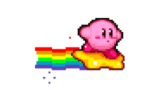Kirby Flying on a Star