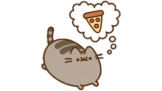Pusheen Dreaming of Pizza