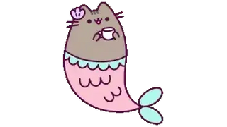 Mermaid Pusheen with Mug