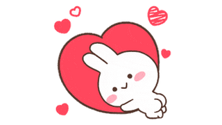 Cute Mimi Rabbit in Hearts