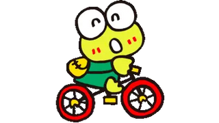 Sanrio Keroppi on a Bicycle