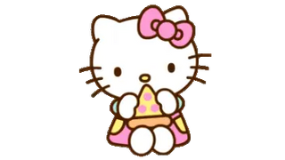 Hello Kitty Eating Pizza