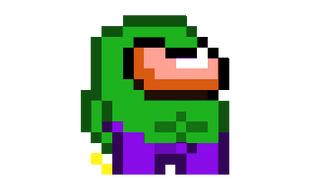 Among Us Green Character Hulk Pixel
