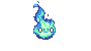 Blue Pixel Flame Smile