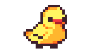 Cute Pixel Duck Walking