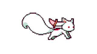 The Puella Magi Kyubey Pixel Running