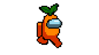 Among Us Orange Character Pixel